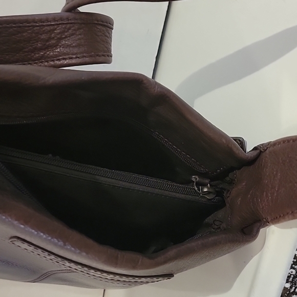 FOSSIL VINTAGE BROWN‎ LEATHER SHOULDER HANDBAG - Picture 4 of 8